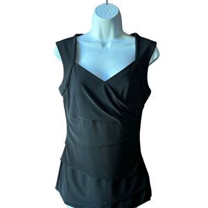 White House Black Market Women's Sleeveless Black Tank Top Size M